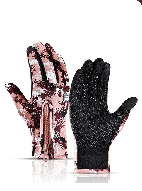Gants d'hiver pour écran tactile, moto, glisse, gants de sport imperméables avec polaire
