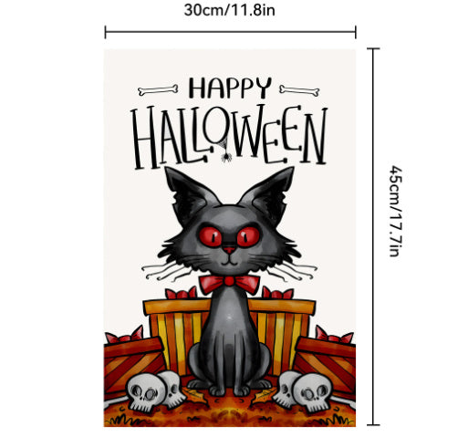 Bannière de jardin d'Halloween, drapeau du Jour des morts, fantôme créatif