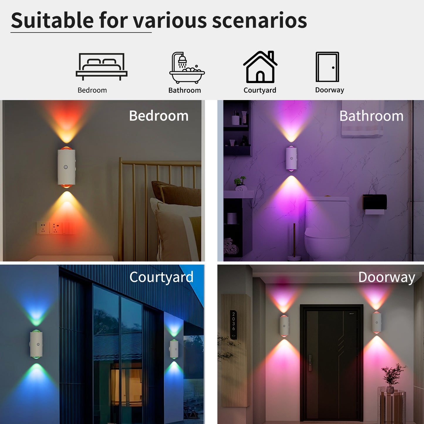 Petite applique murale LED couleur