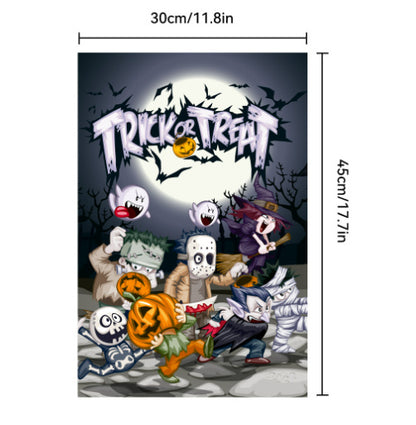 Bannière de jardin d'Halloween, drapeau du Jour des morts, fantôme créatif